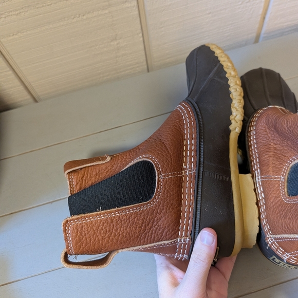 L.L Bean Chelsea Pull-on Duck Boots Leather Waterproof Hunting Outdoor - Picture 8 of 16